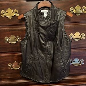 Black Genuine Leather Vest